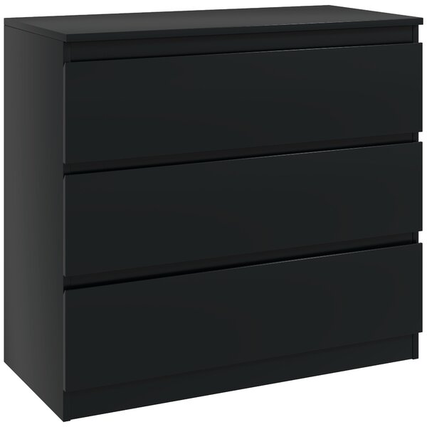 HOMCOM Comò 3 cassetti, Mobile contenitore dal design essenziale per camera, interno, 80l x 39P x 73H cm | Aosom Italy