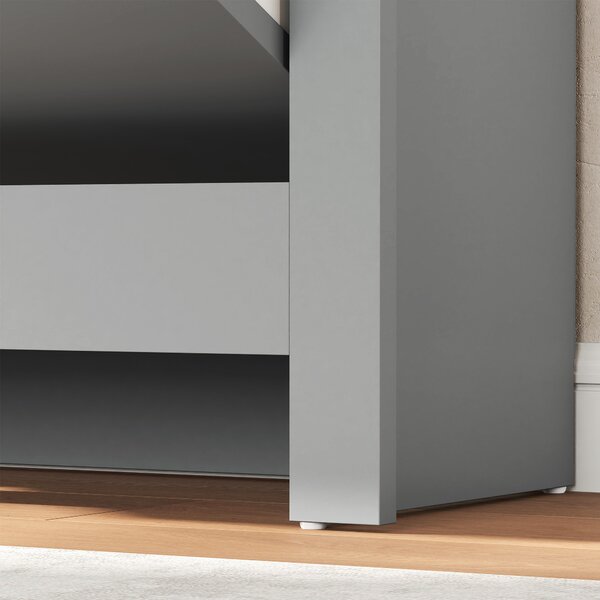 HOMCOM Scarpiera 12 paia, armadio porta scarpe stretto con 2 cassetti ribaltabili e ripiani regolabili, grigio chiaro | Aosom Italy