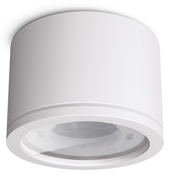 Linovum NUHA faretto da superficie bagno bianco IP44 con presa per 1x GX53 - Faretto da superficie bagno Ø 90 mm in alluminio da soffitto
