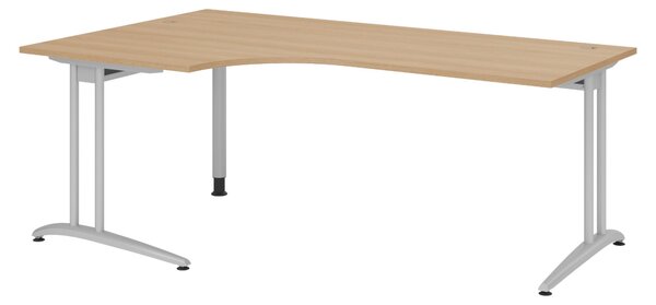 Bümö Scrivania Serie B - Dimensioni: scrivania angolare 200 x 120 cm, finitura: rovere