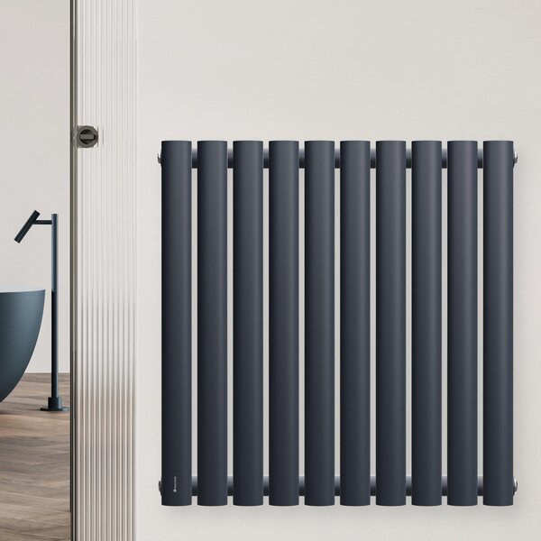 Radiatore di design, 462 W, acciaio, antracite, 60x60 cm, ad acqua calda