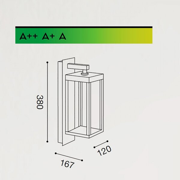 Applique moderno gea led ges771 led 4000 ip65 alluminio vetro antracite - Gea Led