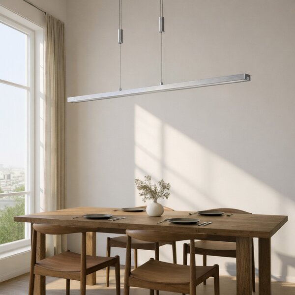 Lampada a sospensione Lucande, Myron, dimmerabile, Metallizzato, Soggiorno, Alluminio, Moderno