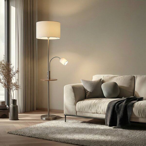 Lampada da terra Lindby, Aovan, Grigio, Soggiorno, Metallo, Moderno