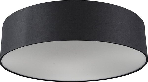 Lampada da soffitto nera da 40 cm con LED Drum LED