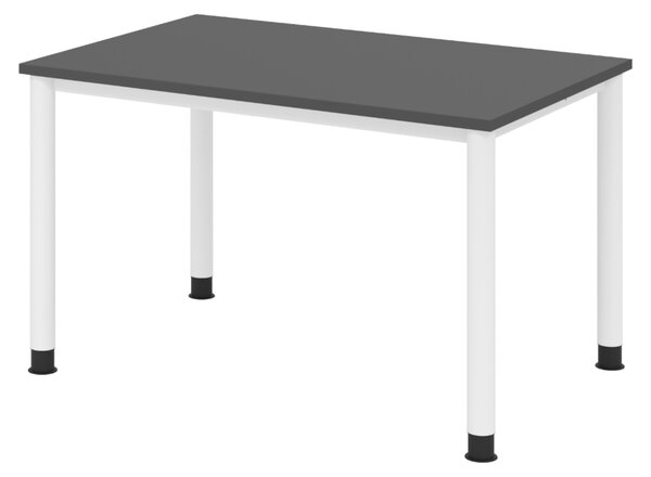 Scrivania bümö Serie H - Dimensioni: 120 x 80 cm, Finitura: grafite, Struttura: bianco