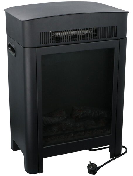 Classic Fire Modena caminetto elettrico con riscaldamento e fuoco aperto - Caminetto decorativo con illuminazione a LED - Termostato regolabile - 2 impostazioni di calore 1800W/2000W - 41 x 59 x 26 cm - Nero