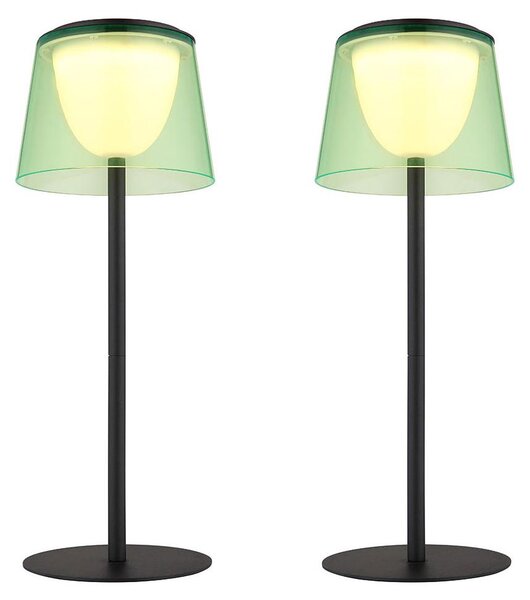 Set da 2 lampade da tavolo a LED, per interni ed esterni, batteria ricaricabile, dimmer touch, H 34 cm