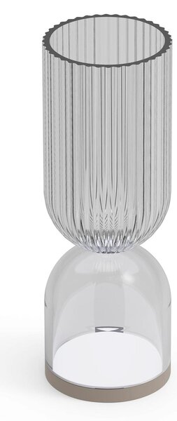 Lampada da Tavolo Alba Lamp A Dimensioni 8x H 23 cm - ideale per aggiungere un tocco di luminosit� e bellezza floreale Colore Grigio Fum� trasparente