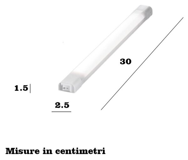 Reglette perenz tiny 6734 b lc 4w led 3000k plastica resina - Perenz