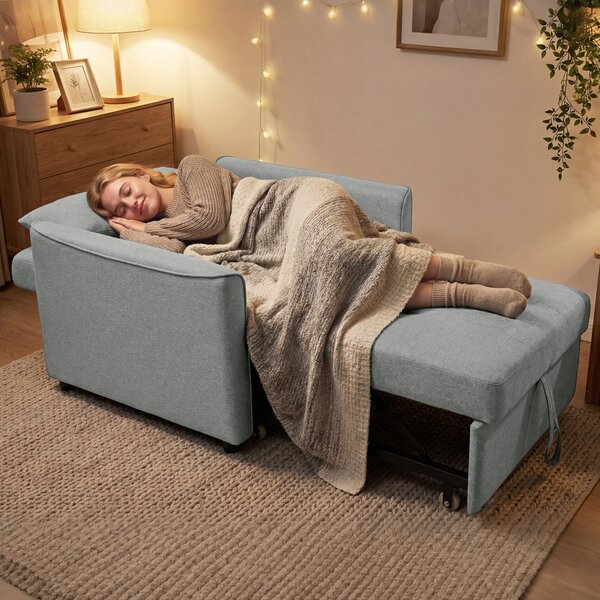 HOMCOM Poltrona letto 3-in-1, poltrona-letto estraibile con schienale regolabile, Grigio | Aosom Italy