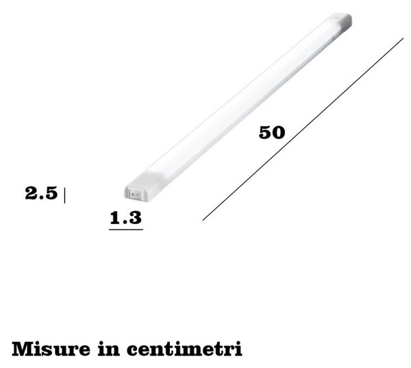Reglette perenz tiny 6736 b lc 8w led 3000k plastica resina - Perenz
