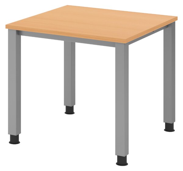Scrivania bümö Serie Q - Struttura: argento, finitura: faggio, dimensioni: 80 x 80 cm