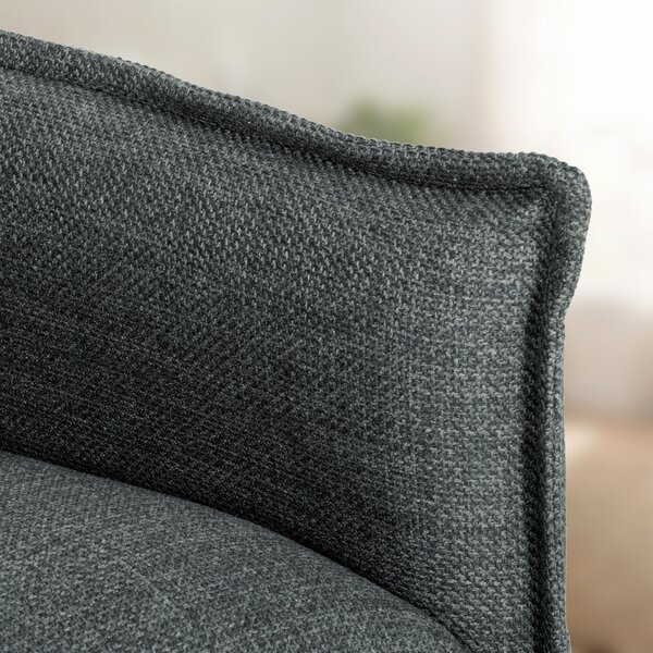 HOMCOM Divano 2 posti, divano da salotto moderno 131 cm con seduta imbottita, cuscini con molle, tessuto in lino, grigio scuro | Aosom Italy