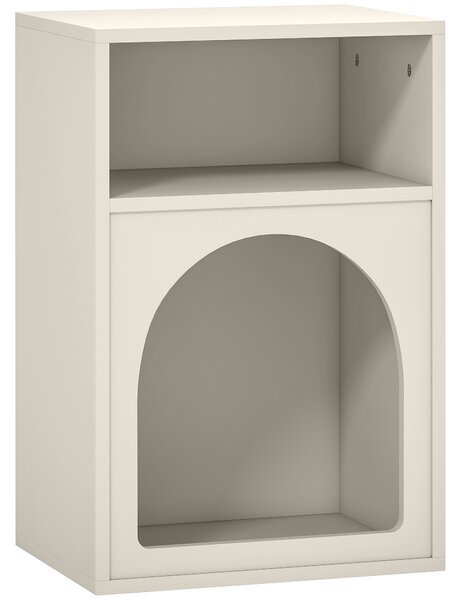 HOMCOM Comodino con scomparti aperti, design ad arco, 40 x 30 x 60 cm, crema | Aosom Italy