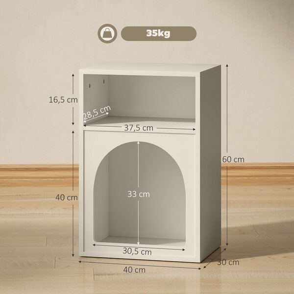 HOMCOM Comodino con scomparti aperti, design ad arco, 40 x 30 x 60 cm, crema | Aosom Italy
