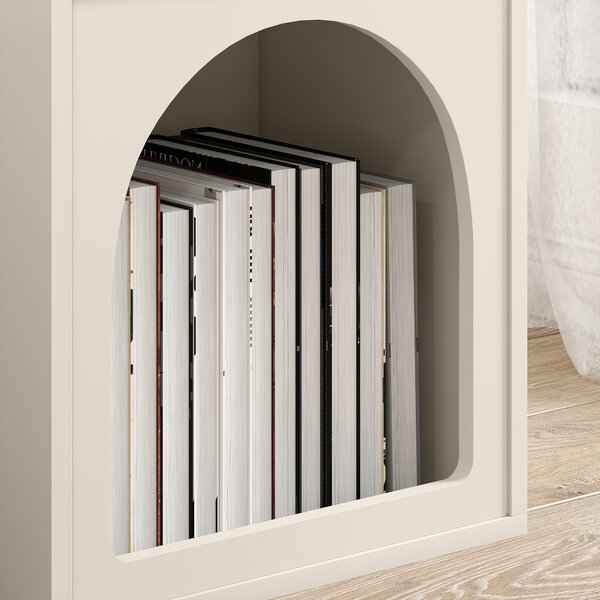 HOMCOM Comodino con scomparti aperti, design ad arco, 40 x 30 x 60 cm, crema | Aosom Italy