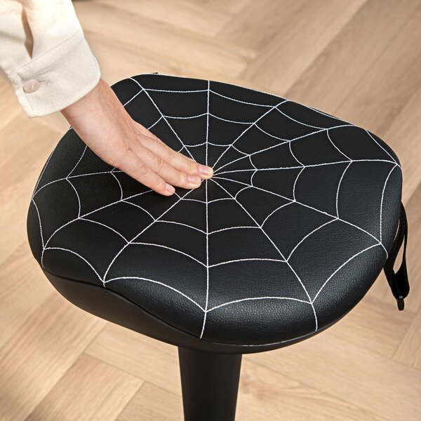Vinsetto Sgabello da ufficio con funzione girevole, sgabello ergonomico, regolabile in altezza 65,5-83,5 cm inclinabile 120° Nero | Aosom Italy