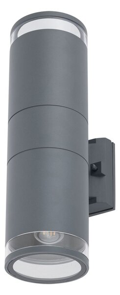Lampada da parete per esterni Alluminio Up Down H: 35 cm IP44 Grafite E27 2 luci allungate Moderna Lampada da parete per esterni