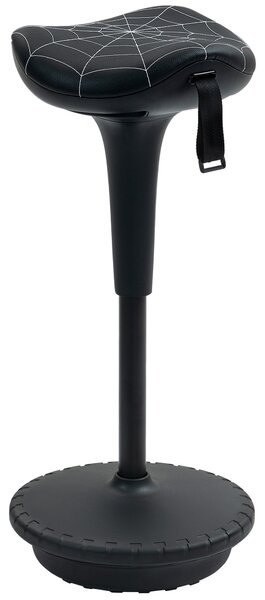 Vinsetto Sgabello da ufficio con funzione girevole, sgabello ergonomico, regolabile in altezza 65,5-83,5 cm inclinabile 120° Nero | Aosom Italy