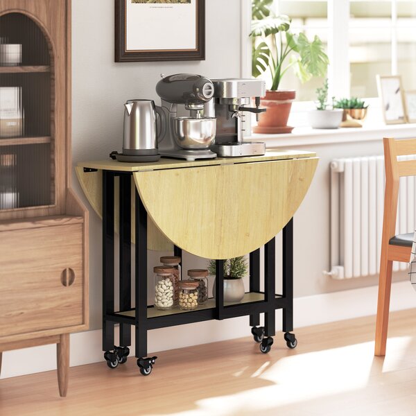 HOMCOM Tavolo da pranzo pieghevole su ruote, tavolo da cucina per 4 persone con ripiano integrato, 100 x 100 x 75 cm, rovere | Aosom Italy