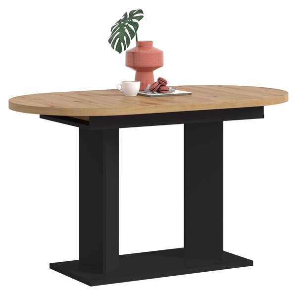Xonox.home Tavolo da pranzo Gustav nero/ finitura rovere Artisan L/A/P: 170x76x70 cm