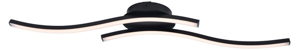 Plafoniera LED, metallo, nero, L 65 cm