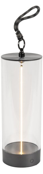 Lampada da tavolo/lanterna Konstsmide Edison S 7846-370 USB-C | grigio scuro | Interno/Esterno | Senza fili | 0,7 W, 10–100 lm, 2700K | 9 x 9 x 24 cm