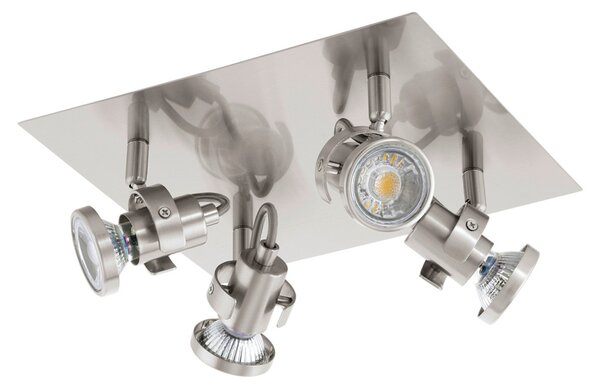 Eglo 94147 Tukon 3 LED Spot 4 x 33 W acciaio nichel opaco
