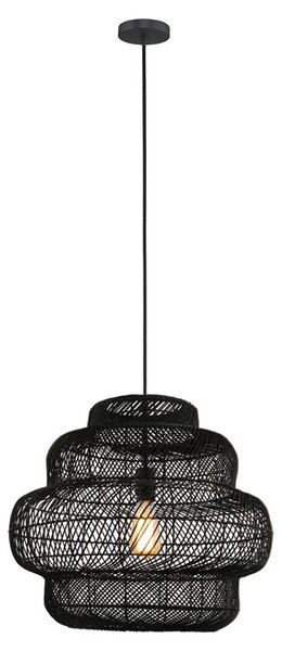 HOME DELUXE Lampada a sospensione in rattan SIA - Nero | lampada a sospensione, rattan, lampada a sospensione nera
