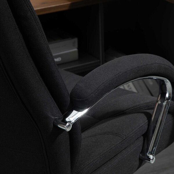 Vinsetto Poltrona da ufficio, sedia da ufficio ergonomica, altezza regolabile, schienale alto, funzione d'inclinazione, 65x78x118cm, nero | Aosom Italy
