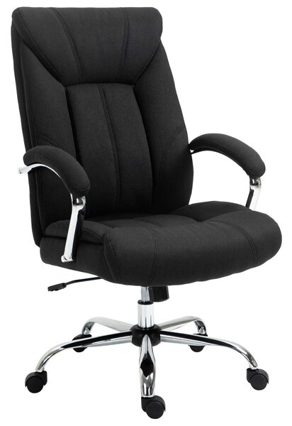 Vinsetto Poltrona da ufficio, sedia da ufficio ergonomica, altezza regolabile, schienale alto, funzione d'inclinazione, 65x78x118cm, nero | Aosom Italy