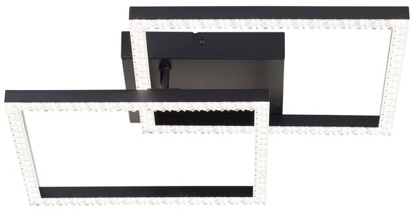 BRILLANTE plafoniera 41x41cm Ranni nero IP20 LED integrato
