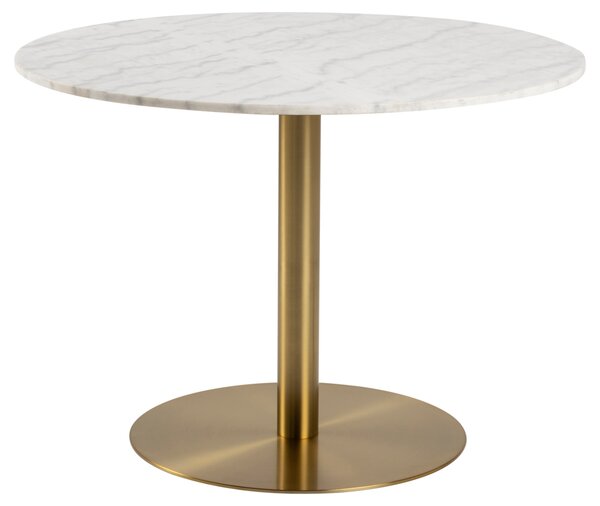 Tavolo da pranzo rotondo Carlos ø105cm - marmo bianco/ottone