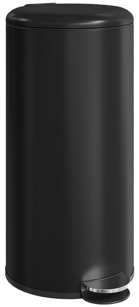 HOMCOM Pattumiera 30 L a Pedale con Coperchio, Secchio Interno, Chiusura Ammortizzata 36 x 30 x 63,5 cm, Nero | Aosom Italy