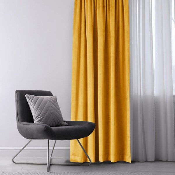 Tenda parzialmente oscurante gialla in velluto 140x245 cm Eyelets – Restilo