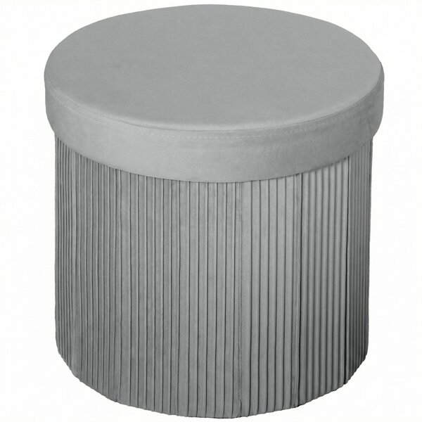 HOMCOM Pouf Contenitore Panca Contenitore Pieghevole 35 L 38x38x38 cm Rivestimento in Velluto Baule di Stoccaggio Grigio Scuro | Aosom Italy