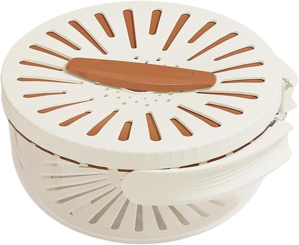 Lavello da cucina con colino, funzione di scolatura e contenitore per alimenti