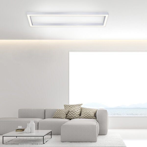 Paul Neuhaus LED plafoniera PURE LINES CCT luce cambio colore dimmerabile telecomando, alluminio sottile soggiorno, camera da letto, sala da pranzo, corridoio, cucina, ufficio 6021-13, 6021-95, 6023-13, 6023-95, 6022-13, 6022-95