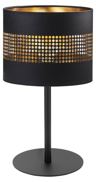 Lampada da tavolo nero oro 39 cm tessuto metallo E27 soggiorno camera da letto lampada da tavolo comodino COLMUR