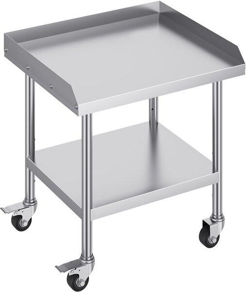 Tavolo da lavoro Tavolo da cucina Tavolo da preparazione mobile Commerciale - 610x711mm - Tavolo da lavoro mobile per la ristorazione - Struttura robusta - Ideale per cucine professionali