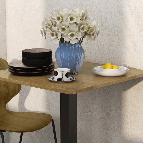 HOMCOM Tavolo da pranzo Tavolo quadrato per 2 persone Tavolo sala da pranzo effetto legno Base in acciaio 70 x 70 x 75 cm Marrone scuro | Aosom Italy