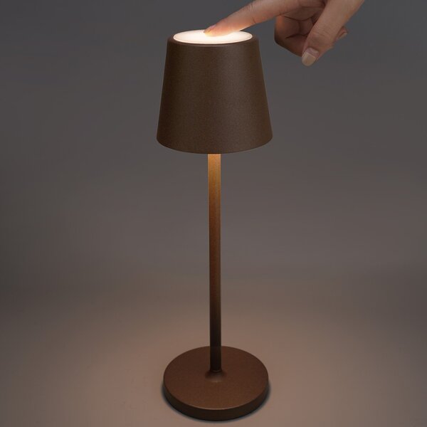 Abat-jour esterno batteria gea led gls031 300lm ip54 marrone lampada tavolo classica usb touch - Gea Led
