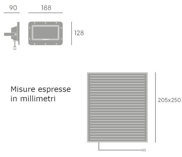 Proiettore solare sovil slim 98774 16 led ip66 batteria alluminio - Sovil Illuminazione