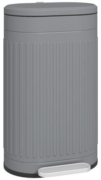 HOMCOM Cestino 30L a pedale con coperchio, secchio interno estraibile, funzione Soft-Close, 36,5 x 31,2 x 60,8 cm, grigio | Aosom Italy