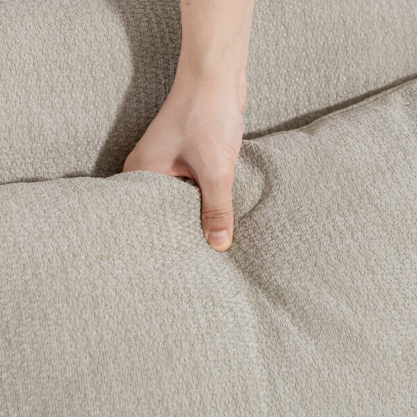 HOMCOM Divano 2 posti, piccolo divano in chenille con schienale a ali, seduta spessa, piedi in legno di caucciù, Beige | Aosom Italy