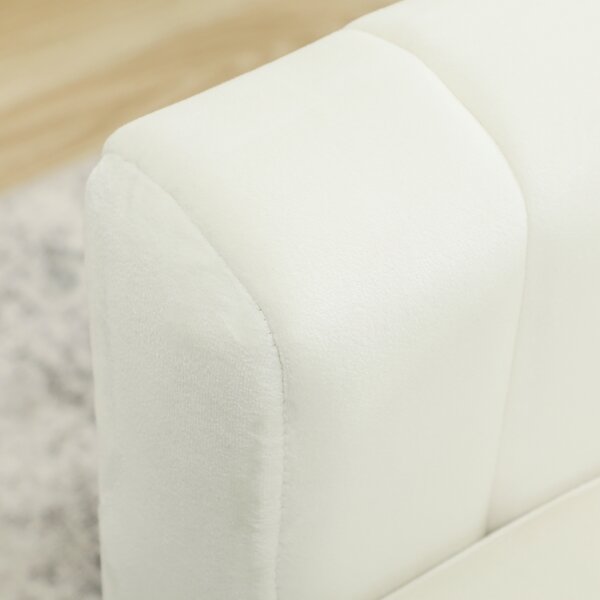 HOMCOM Poltrona da Salotto Rivestita in Velluto, Imbottitura Spessa, Seduta Larga, Braccioli, Cuscino 81x77x81 cm Crema | Aosom Italy