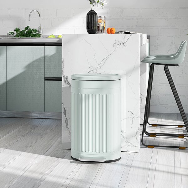 HOMCOM Cestino 30 L a pedale con coperchio, secchio interno estraibile, funzione chiusura ammortizzata, 36,5 x 31,2 x 60,8 cm, verde | Aosom Italy