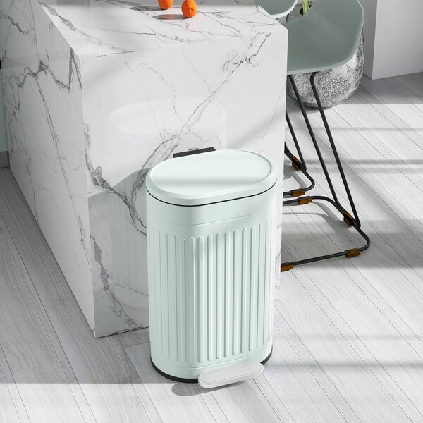 HOMCOM Cestino 30 L a pedale con coperchio, secchio interno estraibile, funzione chiusura ammortizzata, 36,5 x 31,2 x 60,8 cm, verde | Aosom Italy