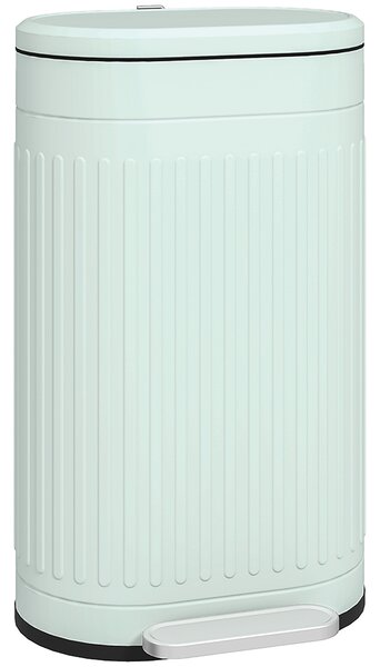 HOMCOM Cestino 30 L a pedale con coperchio, secchio interno estraibile, funzione chiusura ammortizzata, 36,5 x 31,2 x 60,8 cm, verde | Aosom Italy